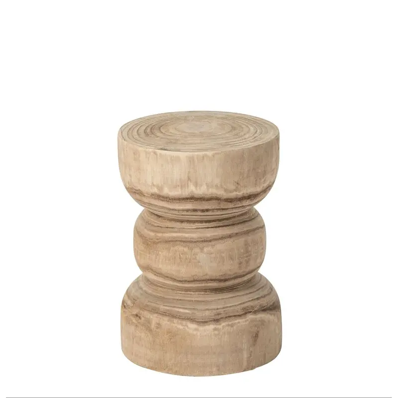 Bijzettafel Leo Paulownia Hout Naturel Ø29cm J-Line