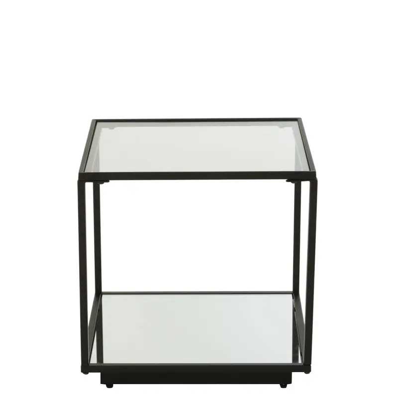 Bijzettafel Metaal/Glas Zwart Small J-Line