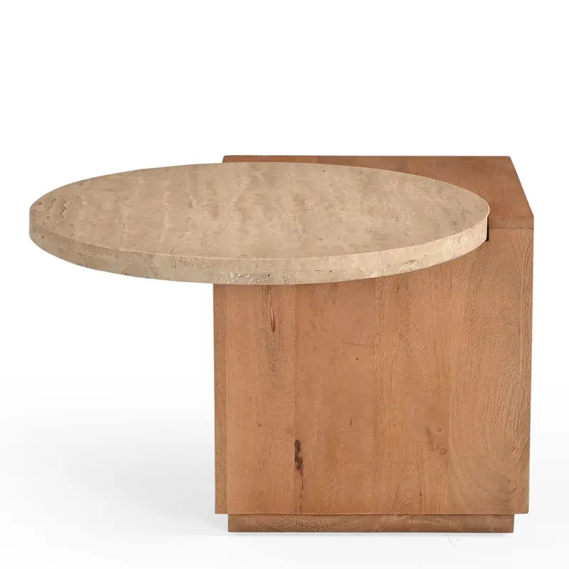 Bijzettafel Numa Naturel Travertin 60cm Starfurn