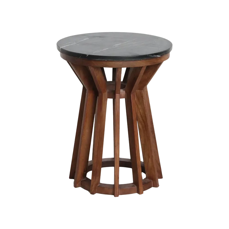Bijzettafel Sabah Marmer Zwart Ø40x50cm Raw Materials
