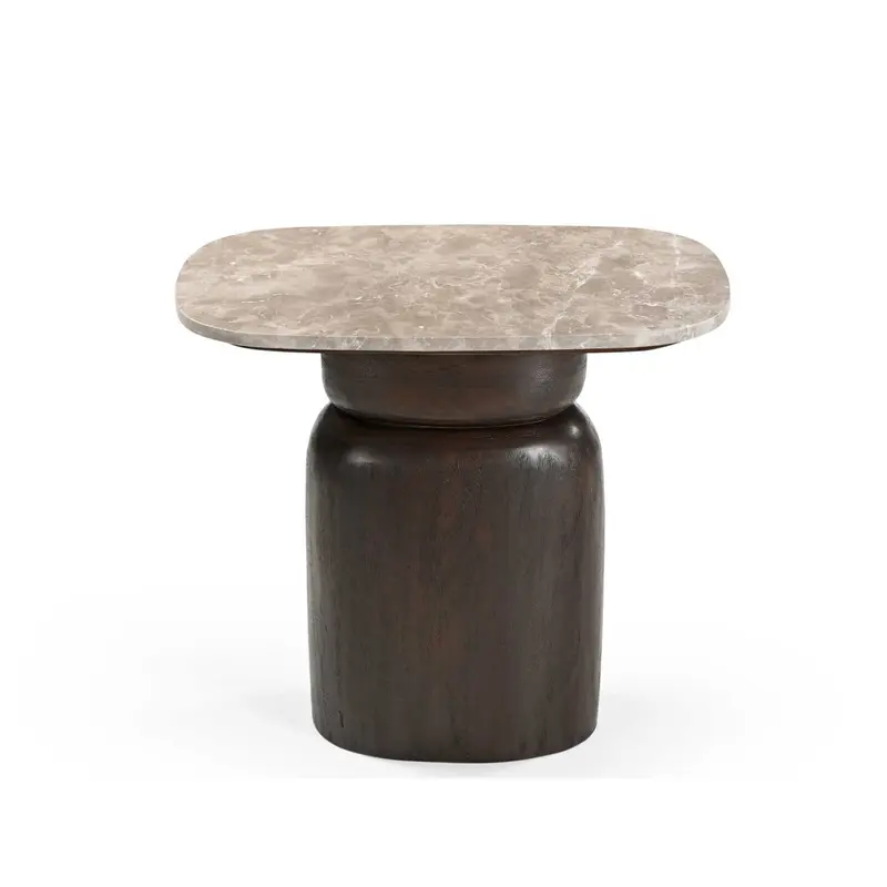 Bijzettafel Silva Mangohout Marmer Bruin 56cm Starfurn