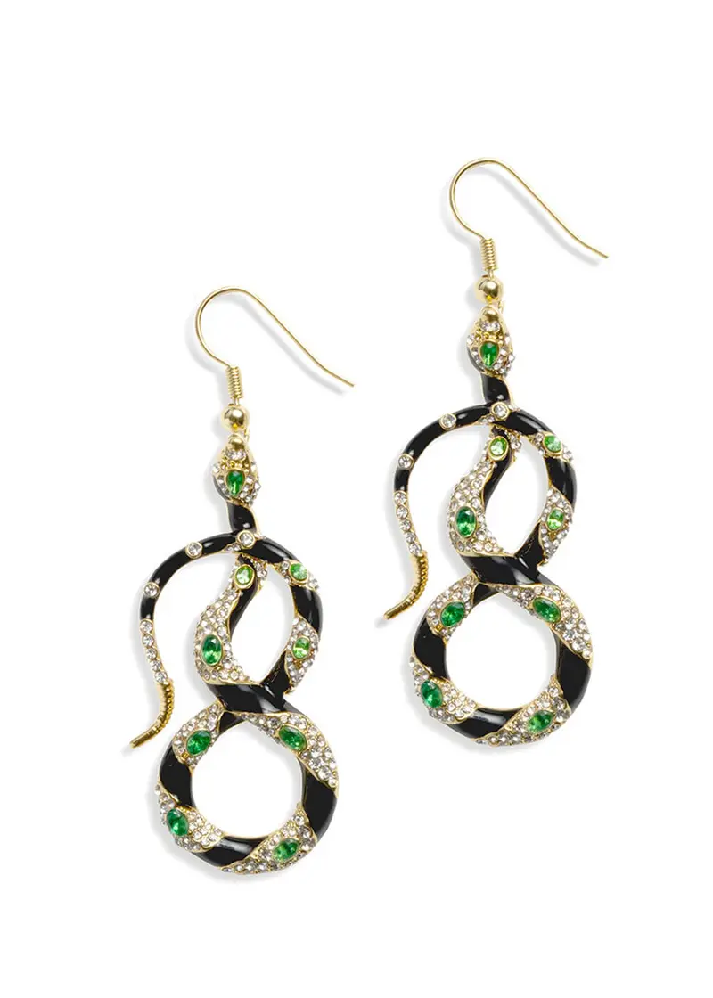 Bill Skinner Bejewelled Snake Drop Earrings
