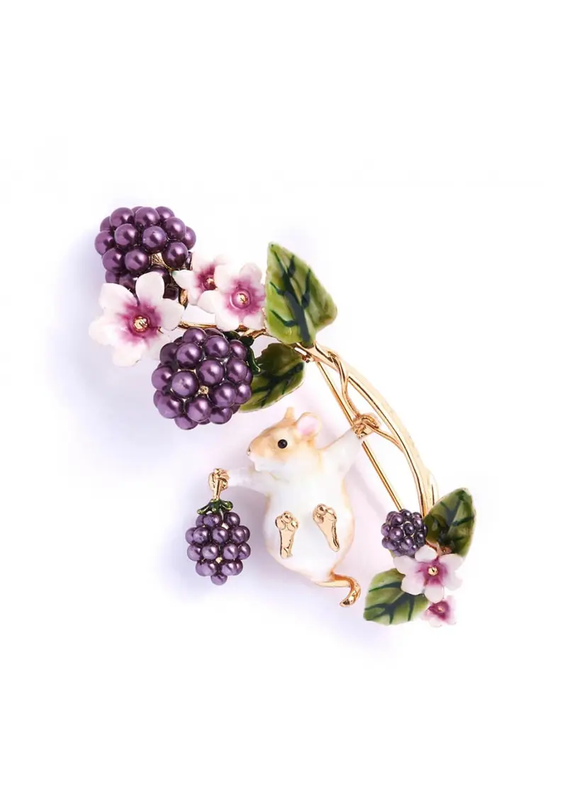 Bill Skinner Blackberry & Mouse Brooch