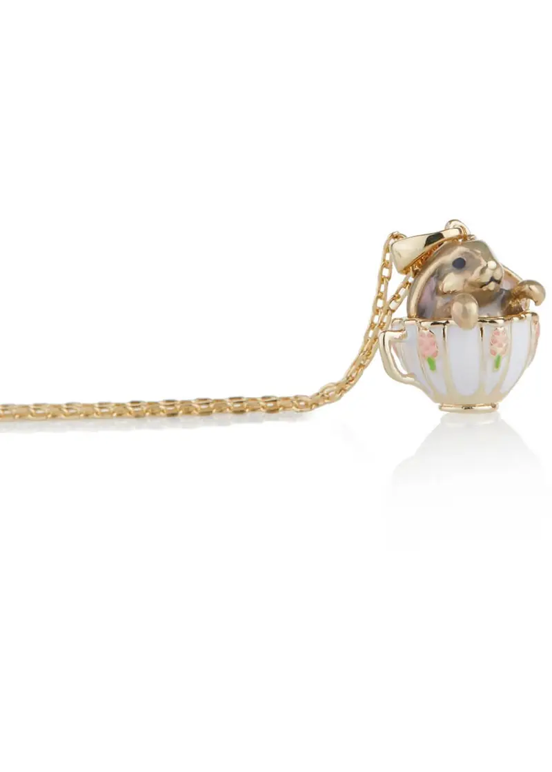 Bill Skinner Bunny in A Tea Cup Necklace