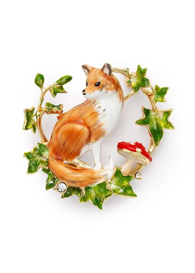 Bill Skinner Fox & Ivy Brooch