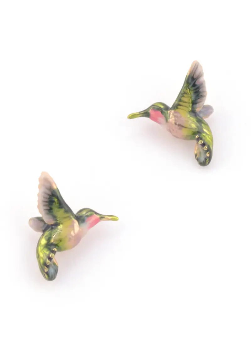 Bill Skinner Hummingbird Gold Stud Earrings
