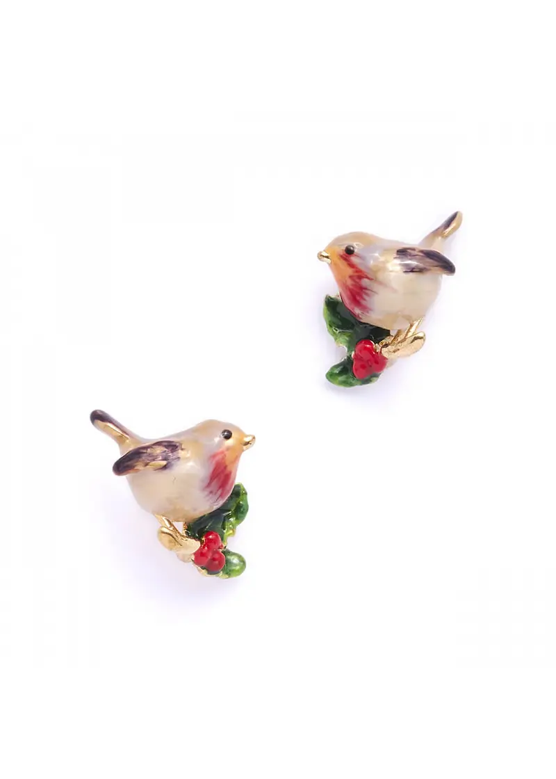 Bill Skinner Robin and Holly Stud Earrings