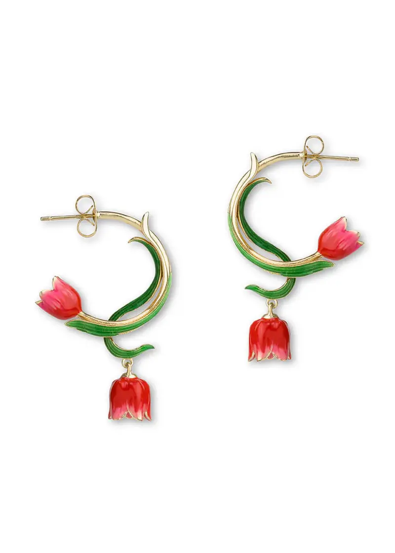 Bill Skinner Tulip Hoop Earrings