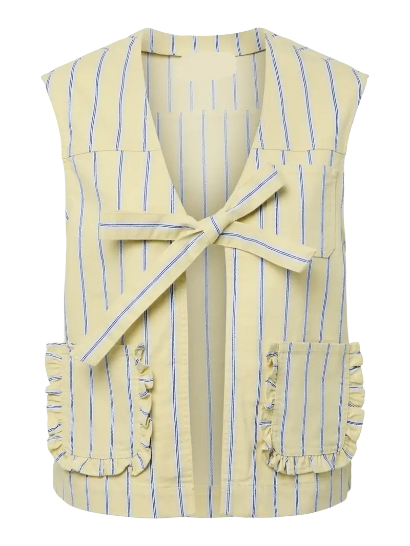 Billo denim tie vest french vanilla
