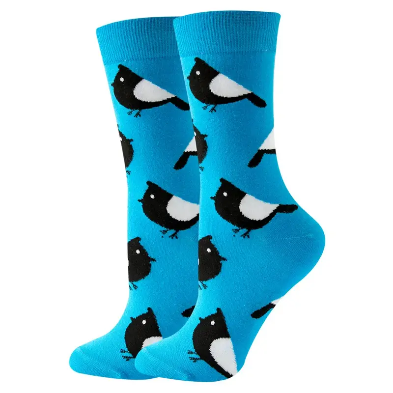 Bird Pattern Crew Socks