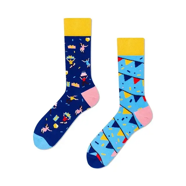 Birthday Party Mismatched Crew Socks