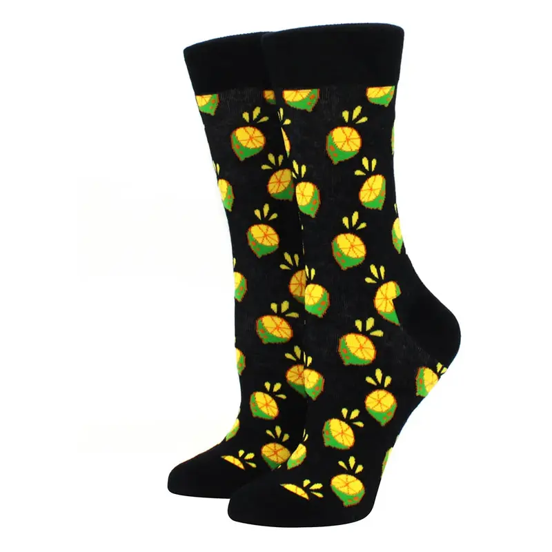 Black Lemon Crew Socks