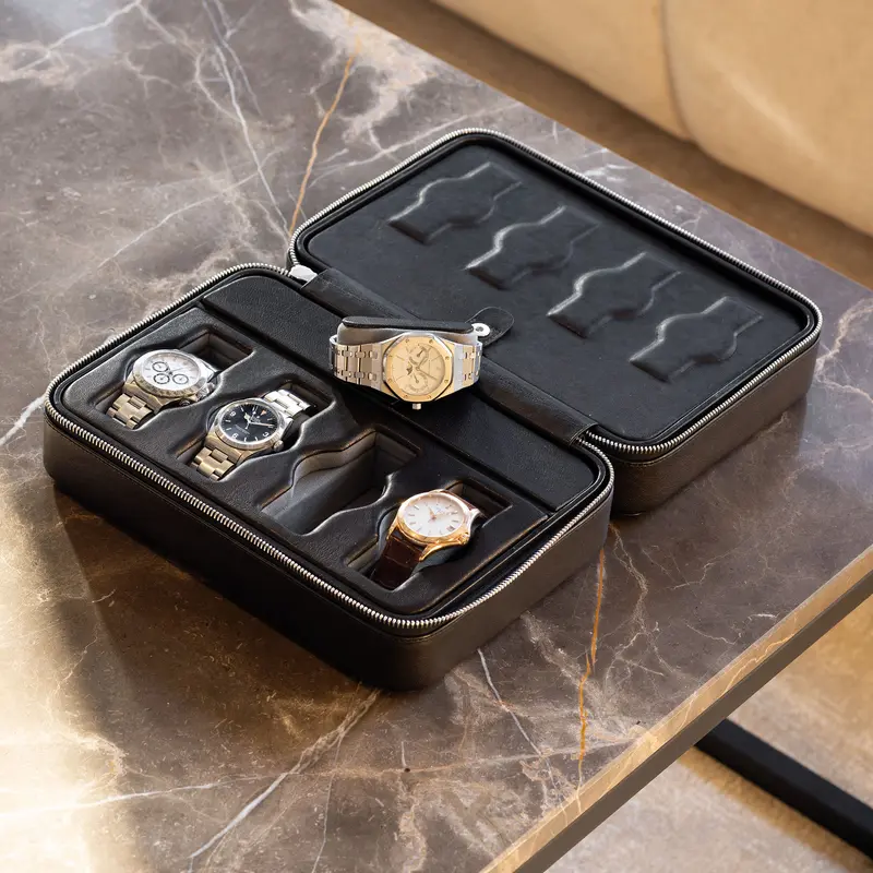 Black Luxury Leather Watch Box