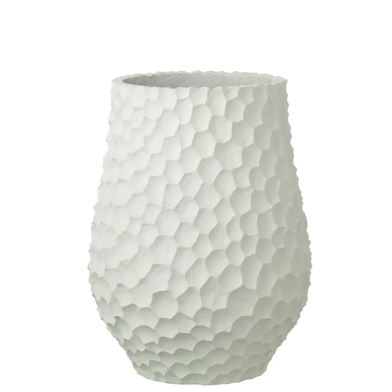 Bloempot Inkepingen + Buiten Zand Wit Large J-Line