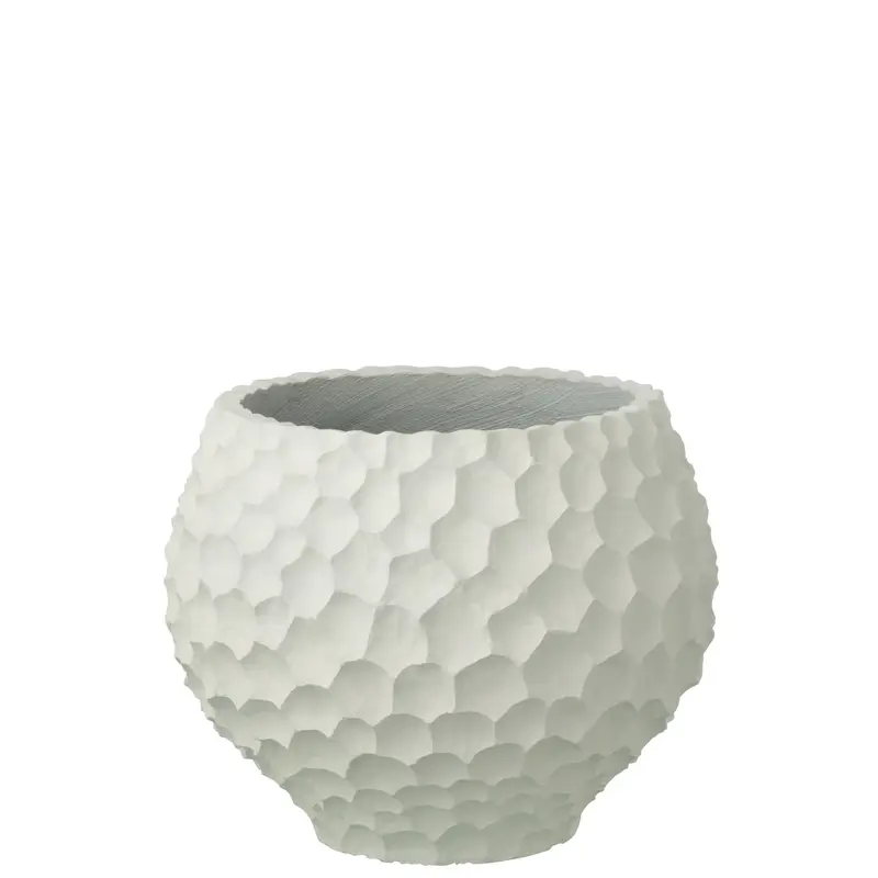 Bloempot Inkepingen + Buiten Zand Wit Medium J-Line
