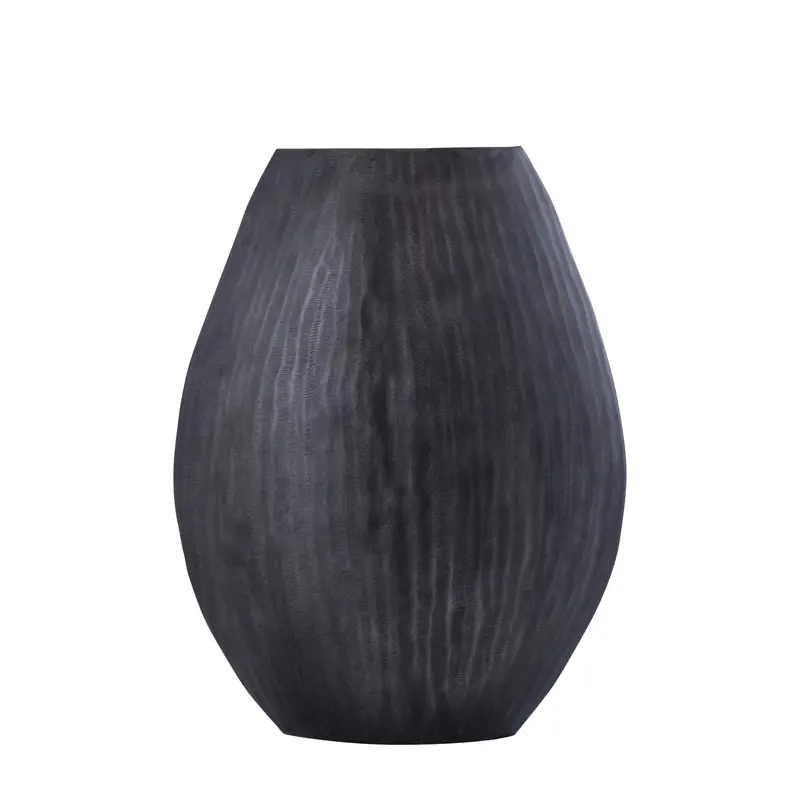 Bloempot Jowad M hoog ovaal - 35x16x46 cm - Aluminium - Grijs PTMD