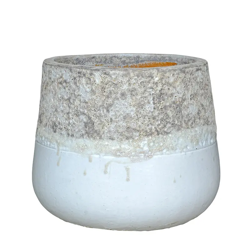 Bloempot Lenz Keramiek Met Structuur Wit Medium PTMD
