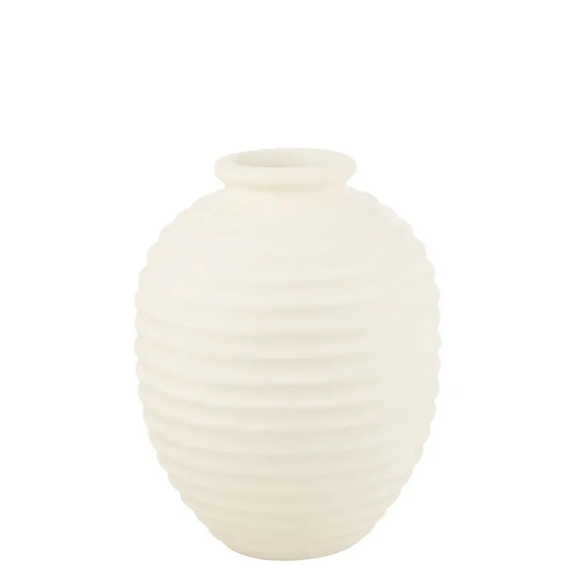 Bloempot Ovaal Terracotta Wit Large H66cm j-Line