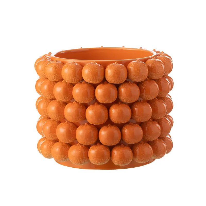 Bloempot Sinaasappels Keramiek Oranje Extra Large J-Line