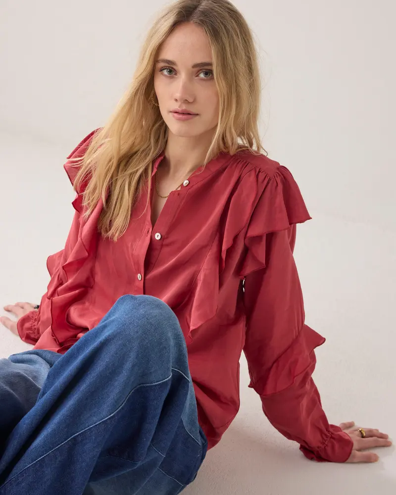 Blouse Ruffles uni