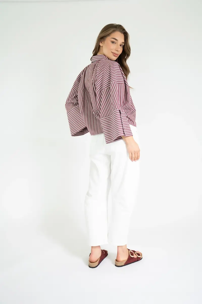 Blouse Varissa Red - White stripes