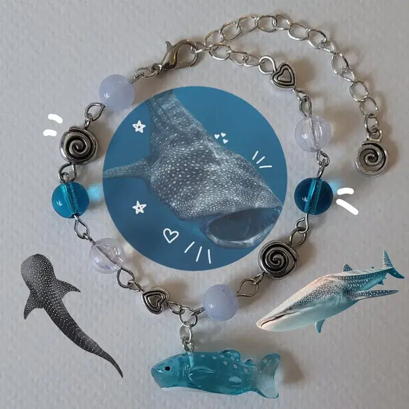 Blue Beaded Whale Shark Bracelet