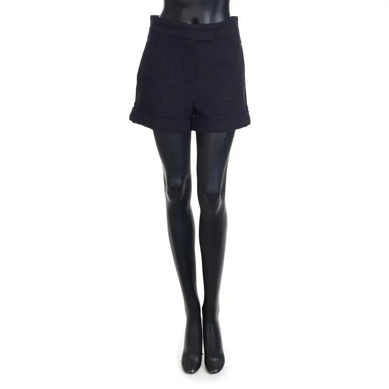 Blue Jacquard Denim Shorts