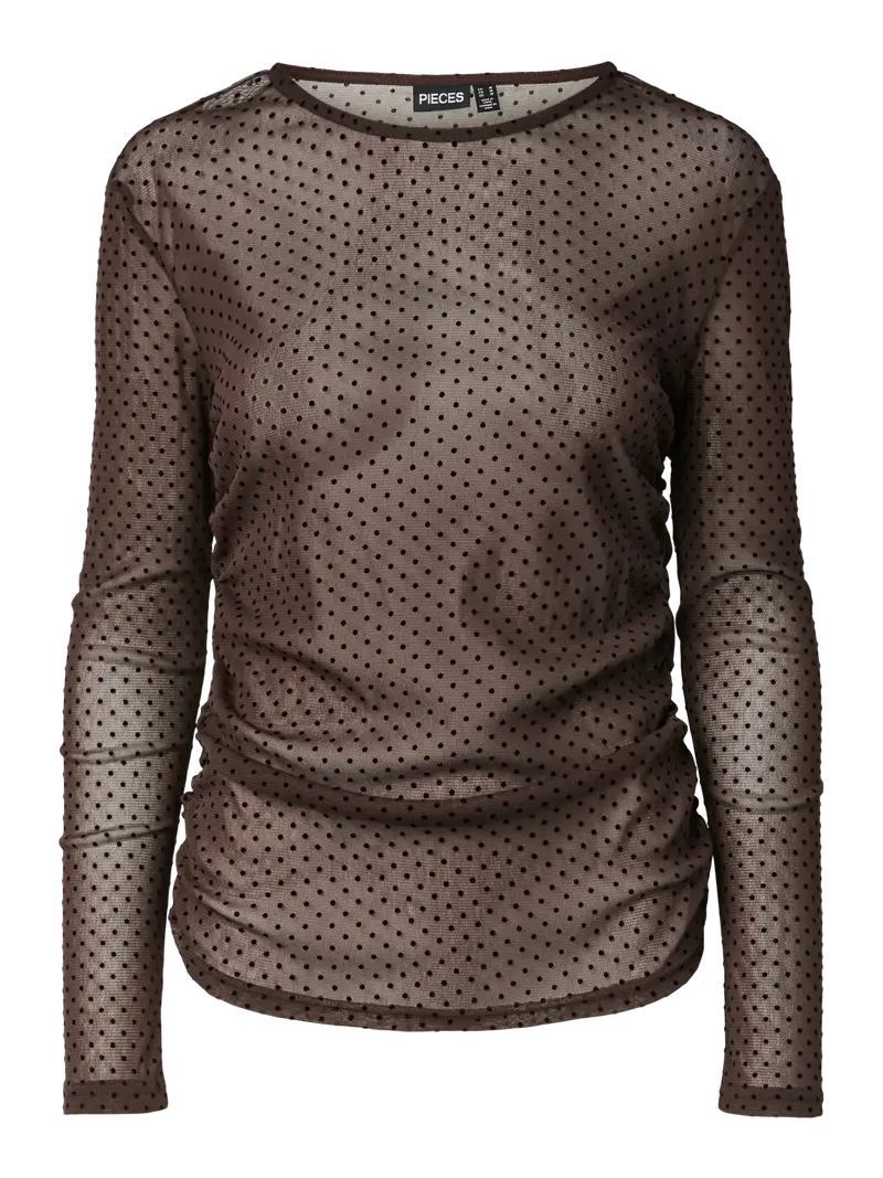 Bobo mesh top brown dots