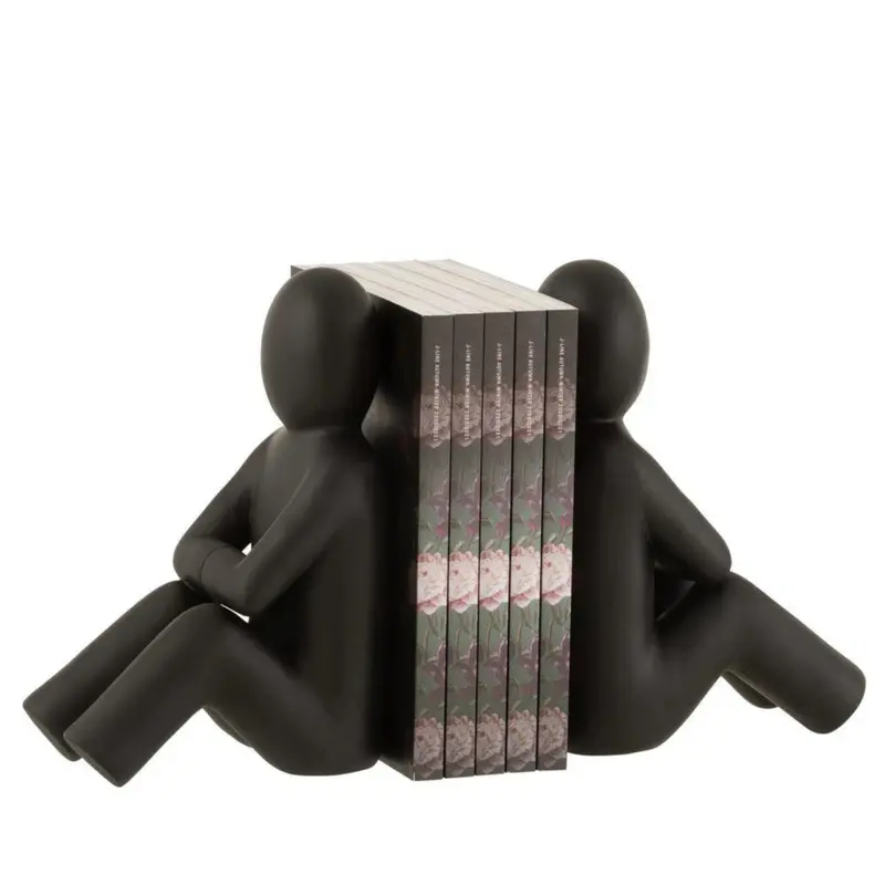 Boekensteun P'tit Maurice Poly Zwart Set van 2 J-Line