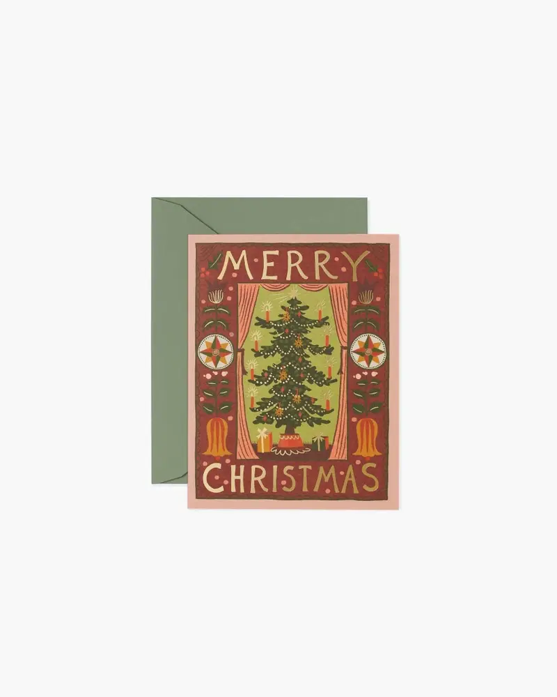 Boxed Set Of Cards - Folk Christmas Tree