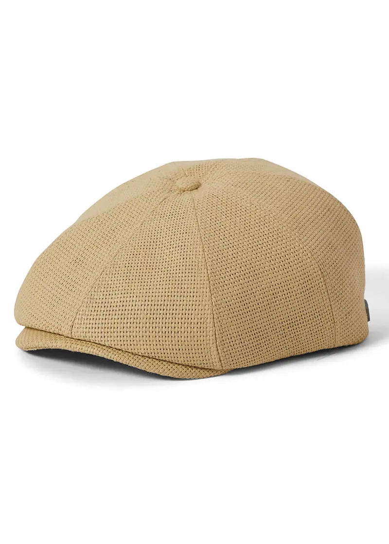 Brixton Brood Lightweight Newsboy Cap Dark Tan Straw