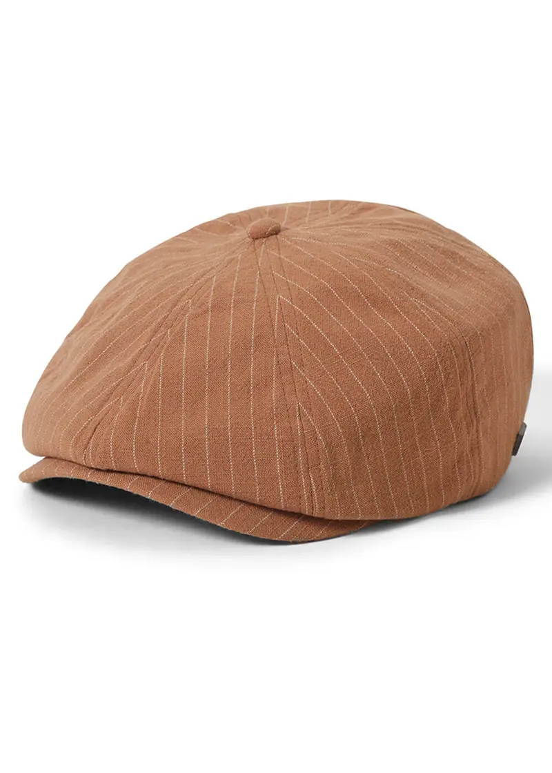 Brixton Brood Lightweight Newsboy Cap Italian Clay Linen
