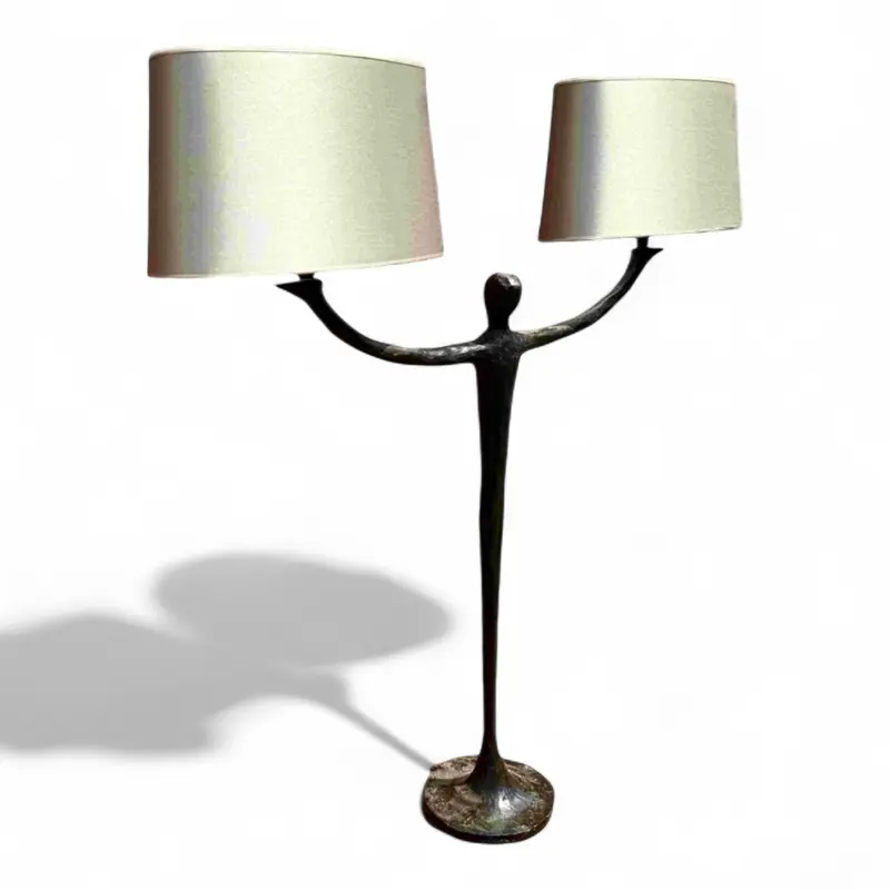 Bronzen Porta Romana Tafellamp – Sculpturale Elegant, Italie 1970s