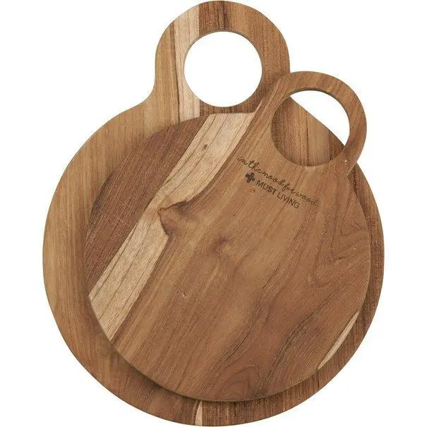 Broodplank Flavours Teakhout Naturel Small Ø24cm MUST Living