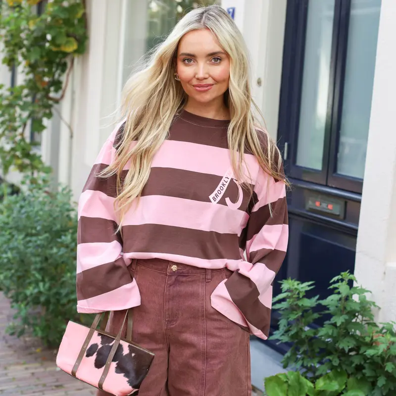 Brooklyn sweater roze bruin