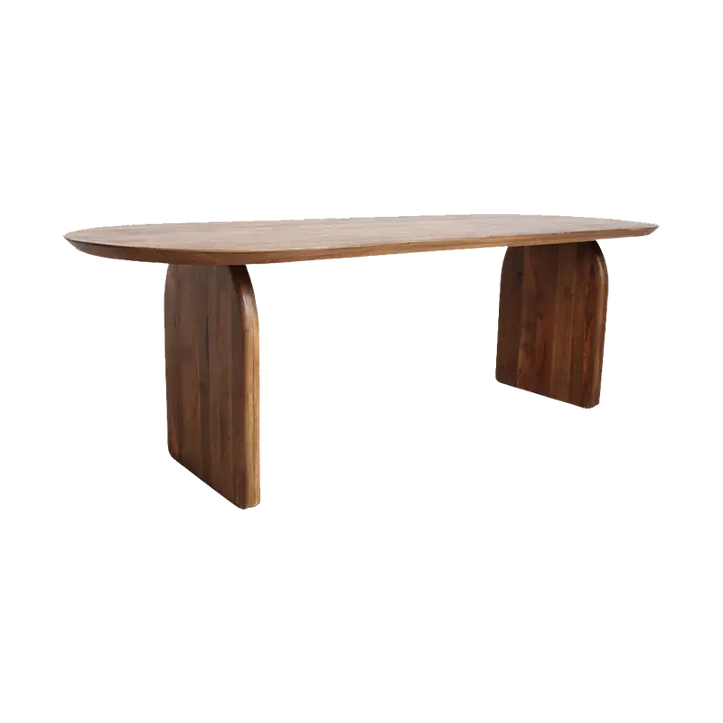 Bullnose Eettafel Gesloten Bruin 200cm Raw Materials