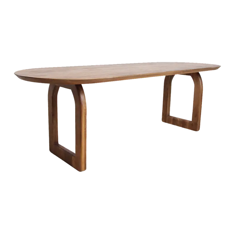 Bullnose Eettafel Open Bruin 180cm Raw Materials