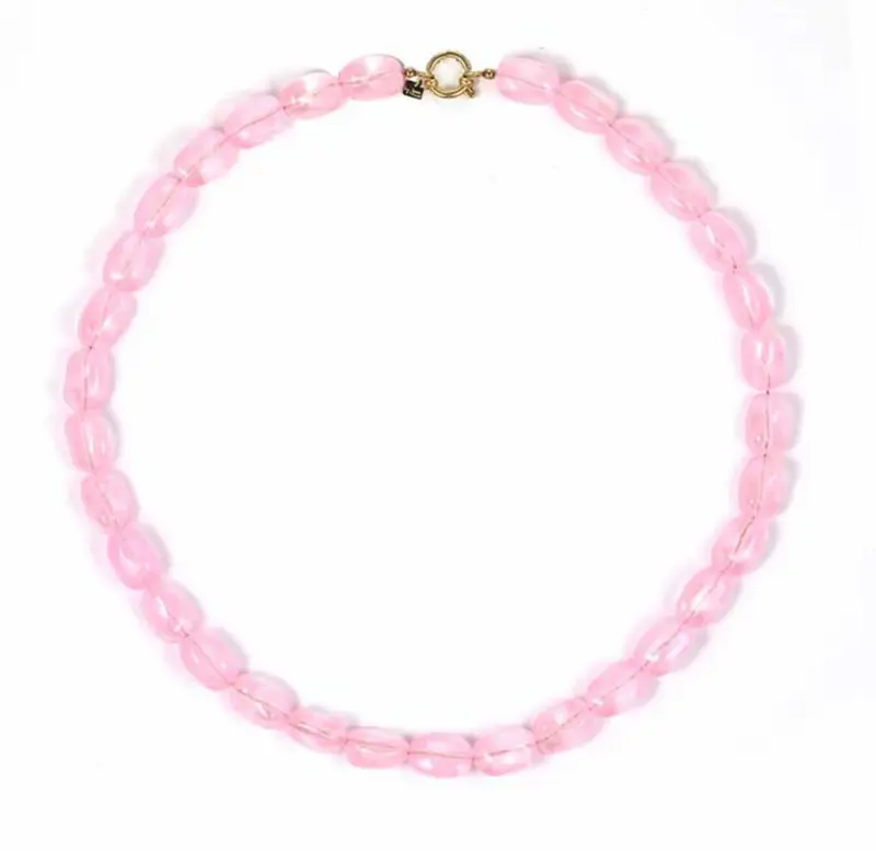 By Jam grove transparante kralenketting babyroze