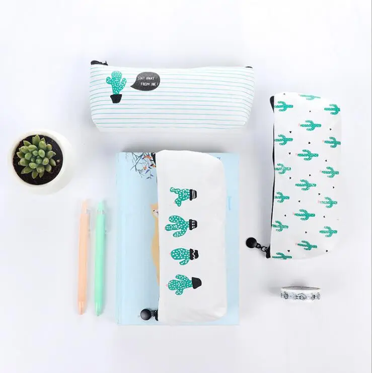 Cactus Canvas Pencil Case