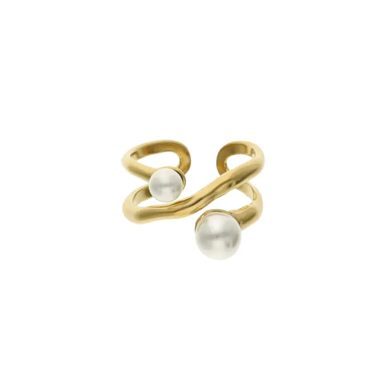 Camps & Camps Double x Pearl Ring 6S076_PE