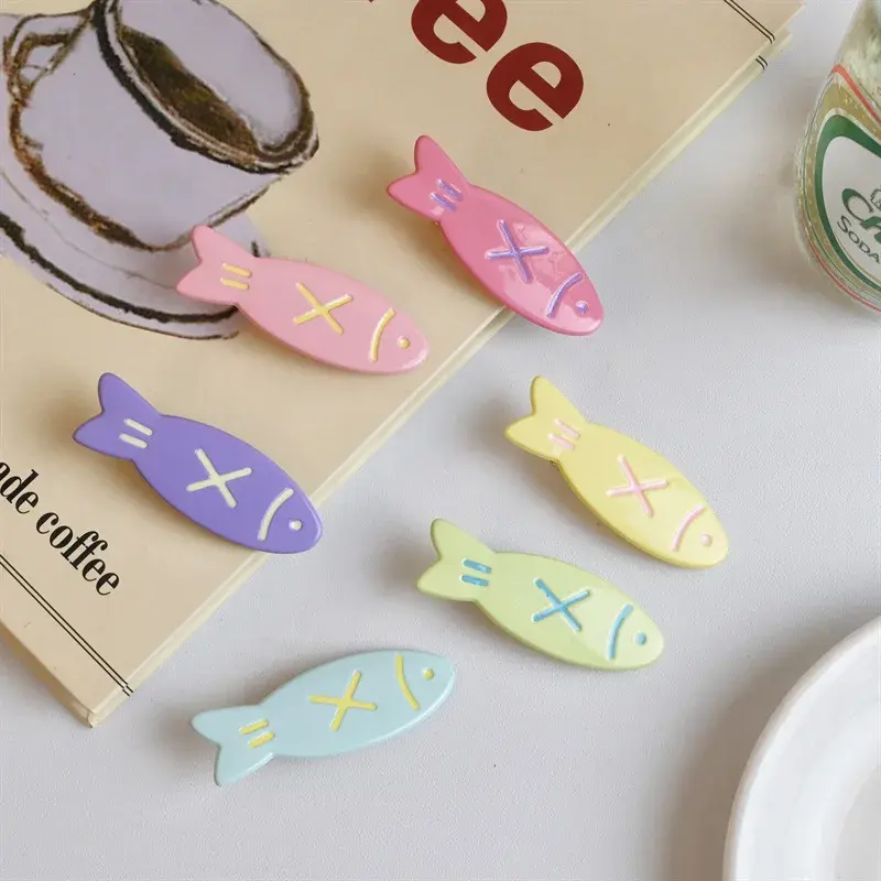 Candy Colour Fish Hair Clip Set (Set of 6)