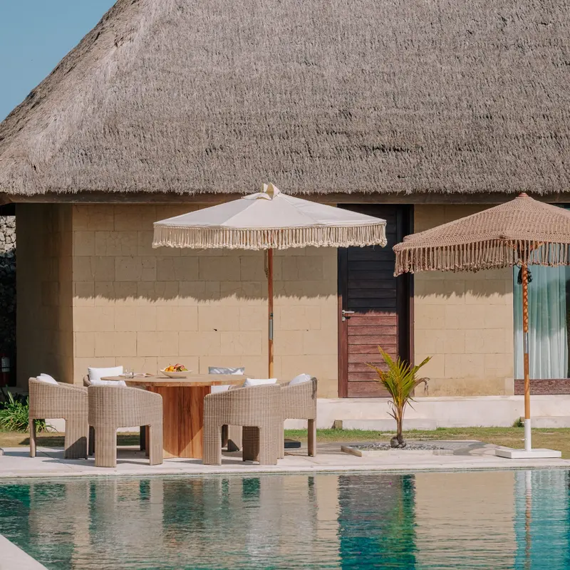 Canvas Parasol Fringe - Crème 250cm