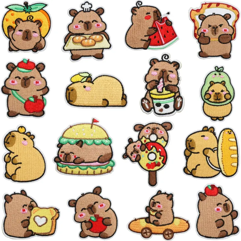 Capybara Embroidered Iron-On Patch