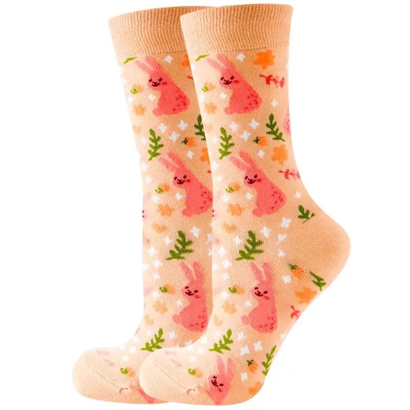 Carrot Garden Bunnies Crew Socks