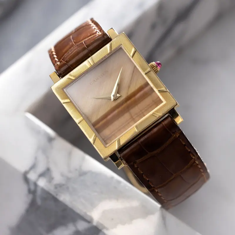 Cartier by Piaget 9603 Gelbgold Dress Watch Honey Onyx Zifferblatt