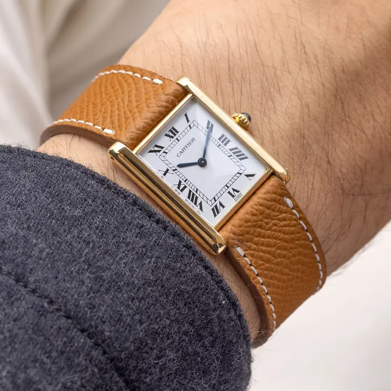 Cartier Tank Louis referenz 96019 18k Gelbgold extra flat
