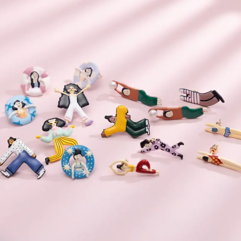 Cartoon People Pop Stud Earrings (20 Designs)