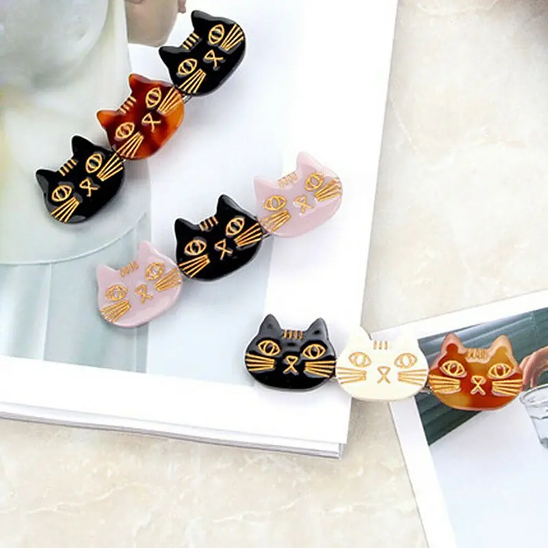 Cat Face Hairclip (3 Colours)