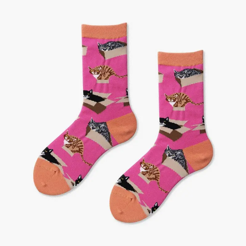 Cat in Box Crew Socks