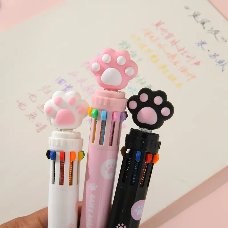 Cat Paw 10 Colours Ballpoint Pen